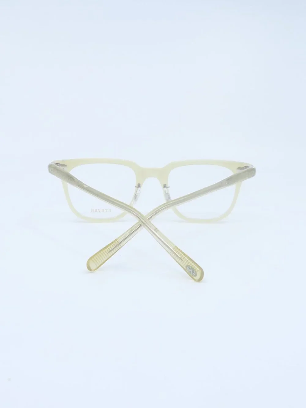 Eyevan FRANZ STW 49mm  Transparent Yellow New Men's Square Eyeglasses Frames.